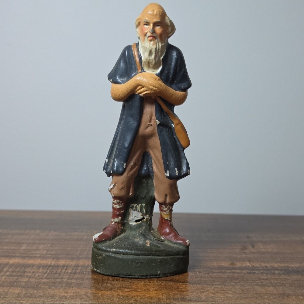 Vintage German Nativity Shepherd Putz Paper Mache Composition Germany Antique
